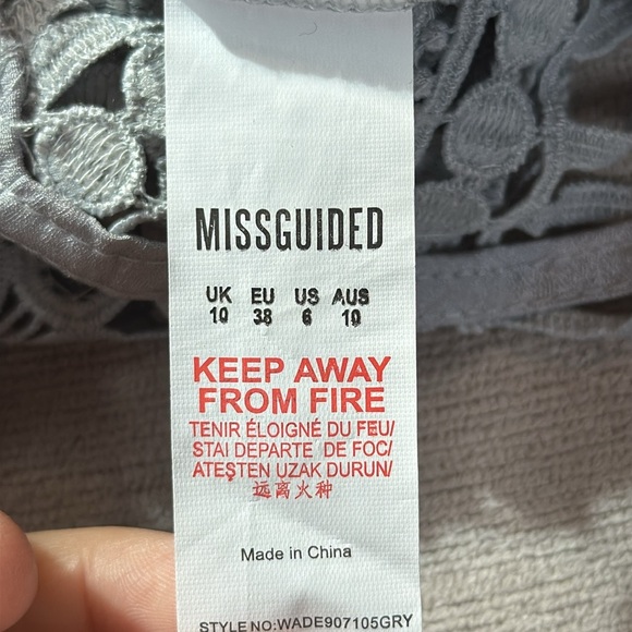 Missguided High Neck Structured Lace Midi Dress - Picture 13 of 16